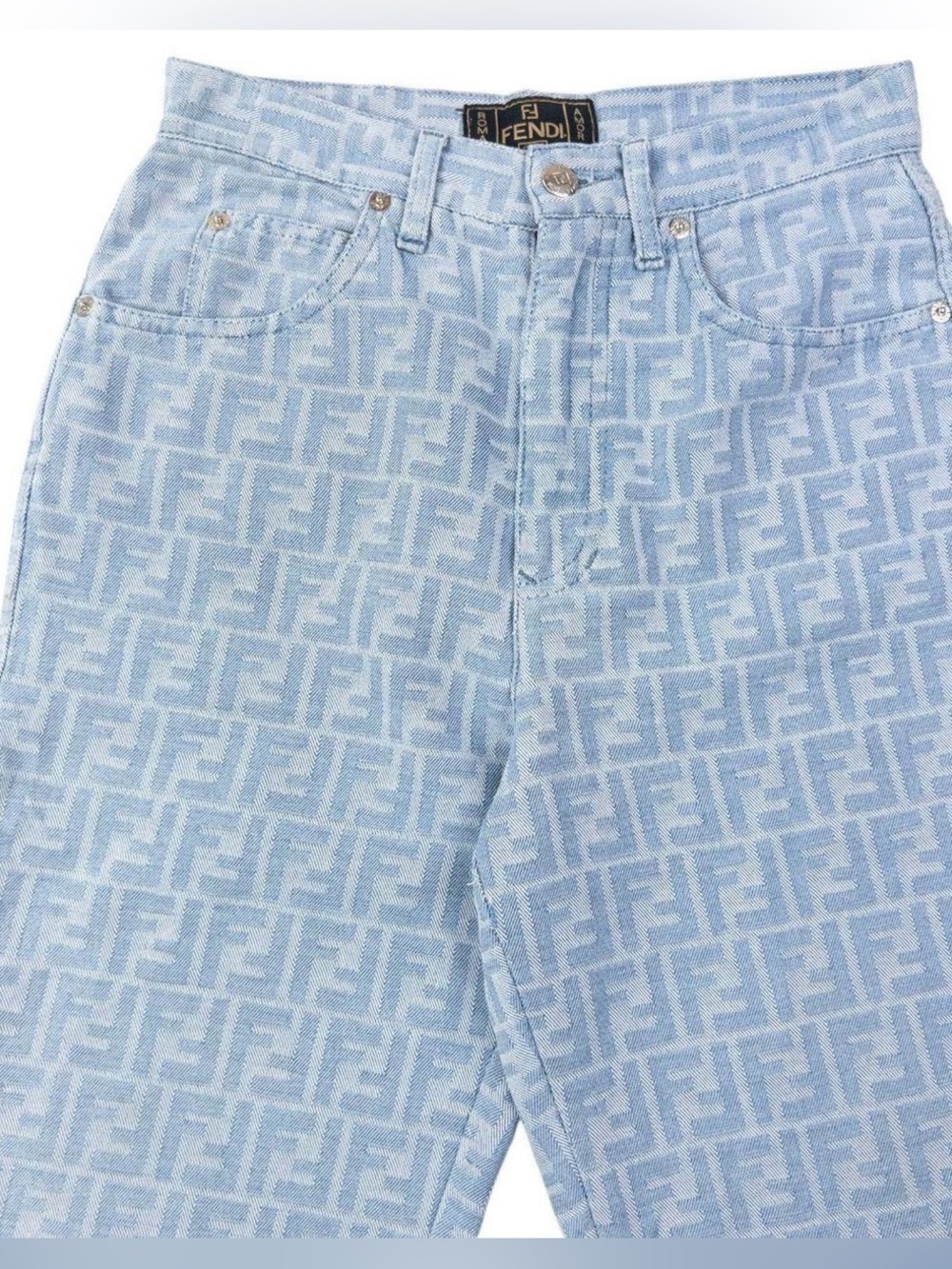 Fendi Vintage 90s MONOGRAM ZUCCA Lightweight
Denim Jeans Size W28 - Picture 8 of 13